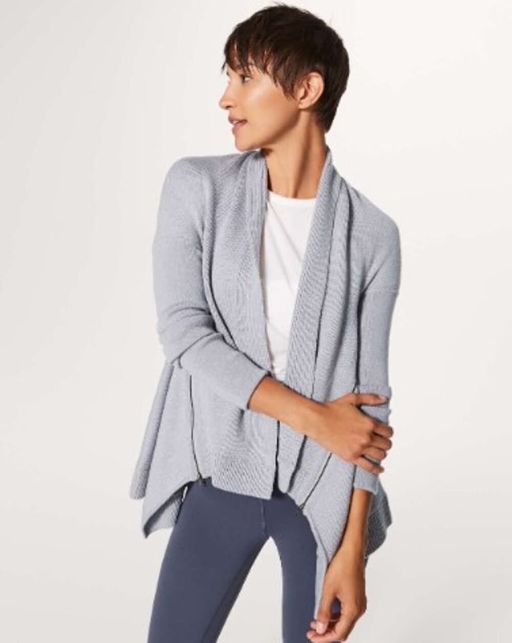 Lululemon Wrap It Up Sweater Heathered Light Grey 8 or 10